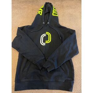 Overtime Black Hoodie Men’s Small Neon Logo Streetwear Sweatshirt